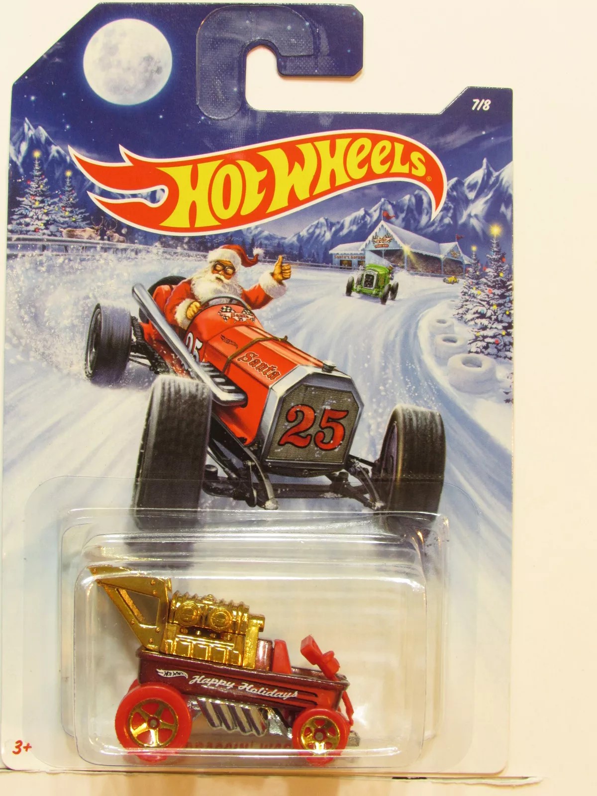 HOT WHEELS 2014 HOLIDAY HOT RODS - SANTA DRAGGIN WAGON #7/8
